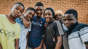 Group of teenage African boys