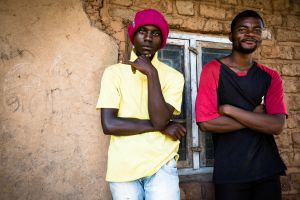 Two young African men standing