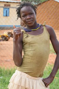 Young african girl with thumbs up